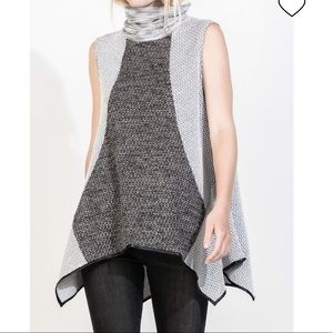 THML Leather Trimmed Turtleneck Top